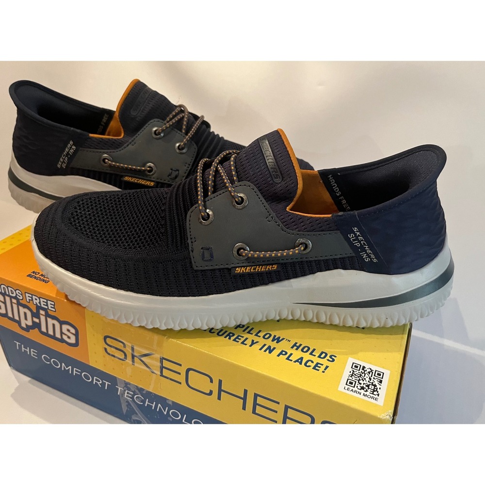 Skechers Men's Slip-ins Delson 3.0 Roth Shoes Navy Blue Size 8.5 NWT